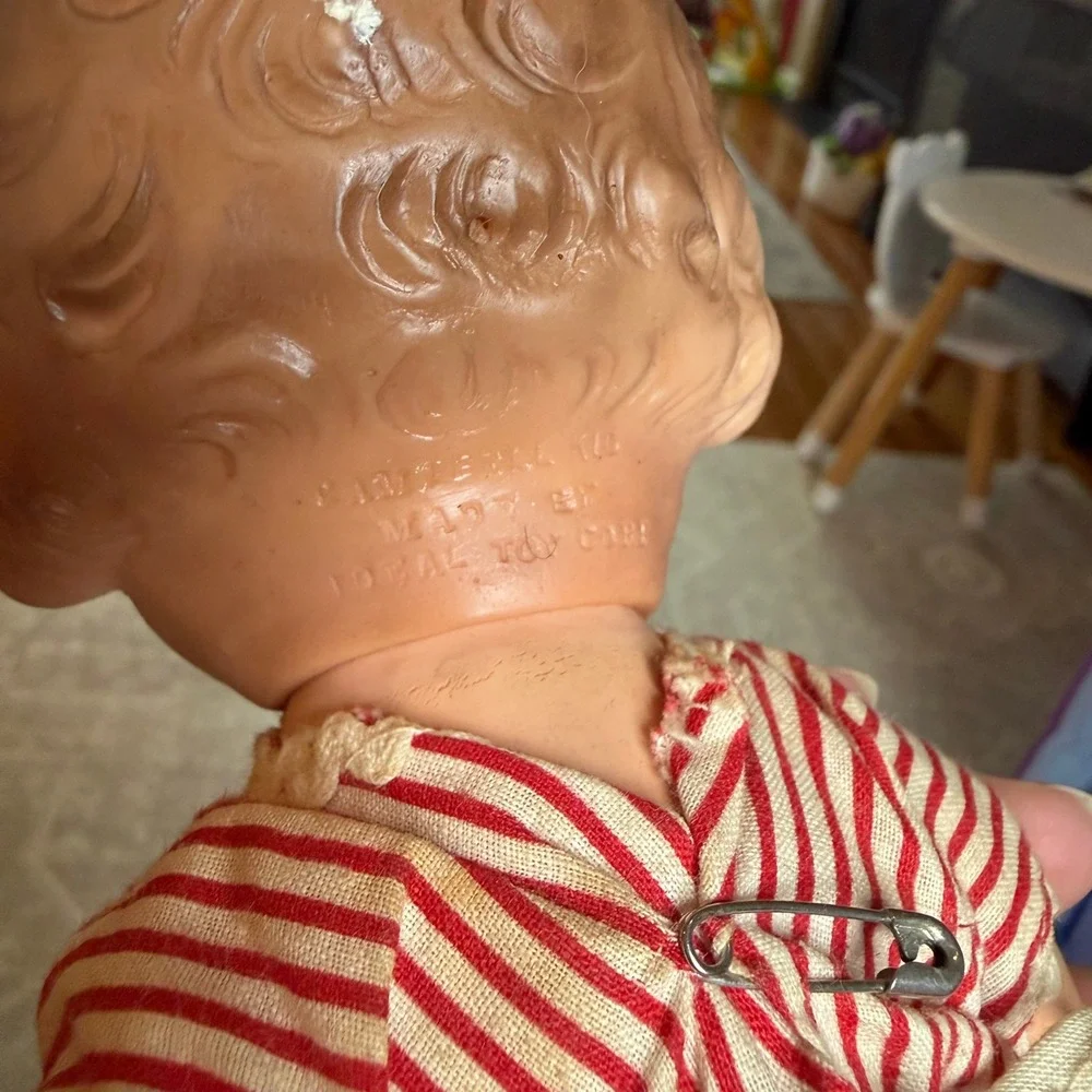 Vintage Ideal Toy Corp Campbell Kid Doll Red Striped Shirt Apron‎ Collectible